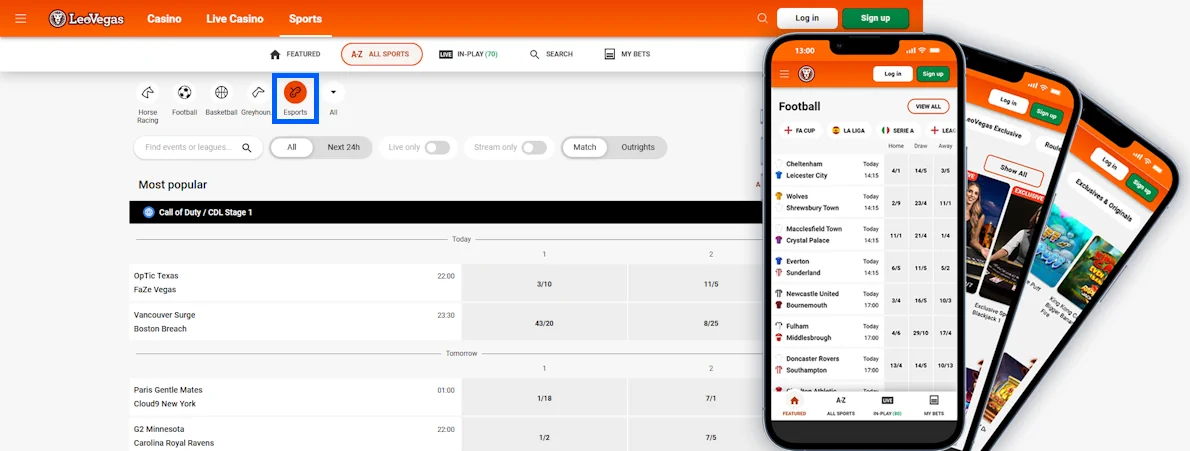 LeoVegas Esports Spill Screenshot